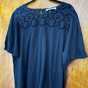 LOFT Top l Black Cut Out Plus Size